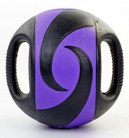 Мяч медицинский (медбол) Pro Supra FI-5111-10 10 кг черный с фиолетовым - Фото №2