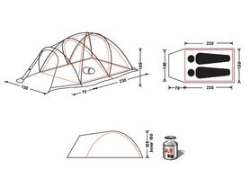 Палатка двухместная KingCamp Expedition KT3001 желтая - Фото №2