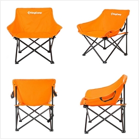 Крісло туристичне складне KingCamp Steel Folding Chair Orange - Фото №2