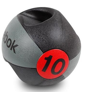

Мяч медицинский (медбол) с ручками Reebok Double Grip Med Ball 10 кг, Черный