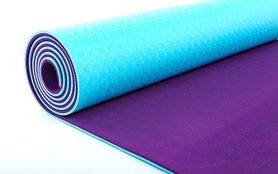 Коврик для йоги (йога-мат) ТРЕ+TC 6 мм фиолетовый - Фото №2