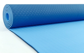Килимок для йоги (йога-мат) FI-3046 ТРЕ + TC 6 мм блакитний - Фото №2