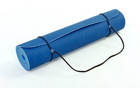 Килимок для йоги (йога-мат) FI-3046 ТРЕ + TC 6 мм блакитний - Фото №3