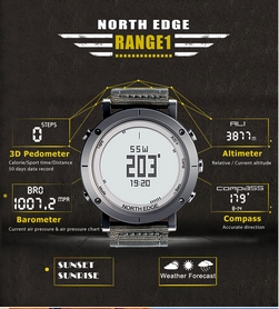 Часы спортивные North Edge Range 1 белые - Фото №5