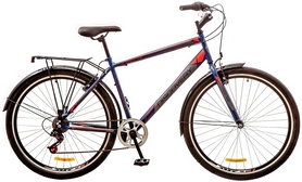 Велосипед городской Discovery Prestige Man 2017 - 29", рама - 19,5", сине-серо-красный (OPS-DIS-29-025)