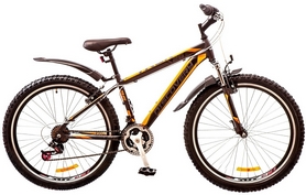 Велосипед горный Discovery Trek AM 14G Vbr 2017 - 26", рама - 18", оранжевый (OPS-DIS-26-083)