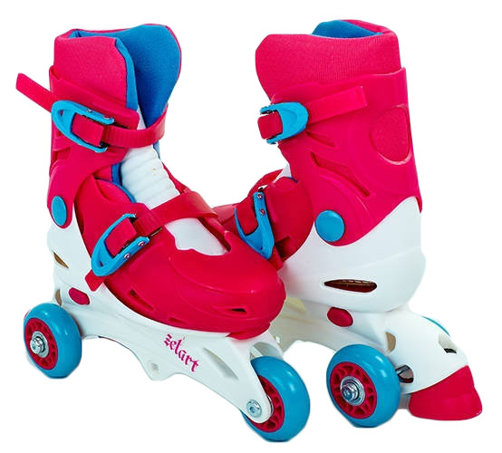 

Коньки роликовые раздвижные детские Kepai YX-0153-P розовый/белый
