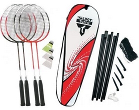 Набор для бадминтона (4 ракетки, 3 волана, сетка) Talbot Torro Badminton Set 4 Attacker Plus