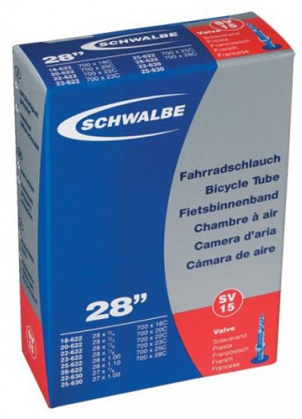 

Камера велосипедная Schwalbe SV15 28" (18/28x622/630) 40 мм EK, Черный