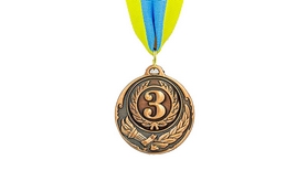 Медаль спортивная ZLT Zing C-4334-3 бронза