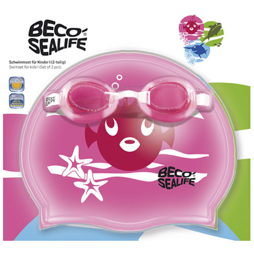 

Набор для плавания детский (шапочка+очки) Beco Sealife I 96059 4 розовый