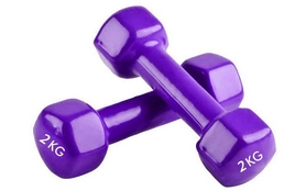 Гантель для фитнеса виниловая Pro Supra фиолетовая, 2 кг (TA-0001-2-V)
