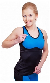 Майка для фітнесу жіноча Active Age 5.31 p.bbl (Сuр) чорна з блакитним