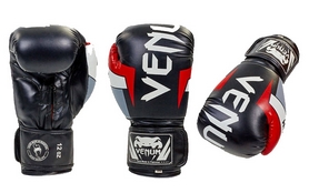 Перчатки боксерские Venum BO-5338-BKW черно-белые