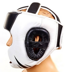 Шлем боксерский кожаный Venum Challenger BO-5246-BK черный-белый - Фото №3