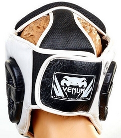 Шлем боксерский кожаный Venum Challenger BO-5246-BK черный-белый - Фото №4