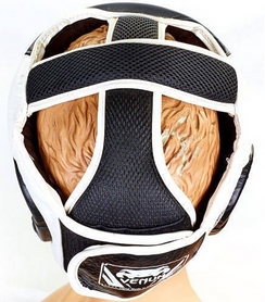 Шлем боксерский кожаный Venum Challenger BO-5246-BK черный-белый - Фото №6