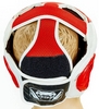 Шлем боксерский кожаный Venum Challenger BO-5246-R красный-белый - Фото №5