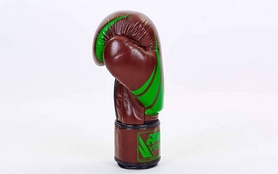 Перчатки боксерские кожаные Venum Challenger BO-5245-BR коричнево-салатовые - Фото №2
