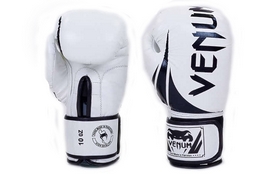 Рукавички боксерські шкіряні Venum Challenger BO-5245-W біло-чорні