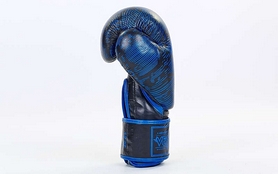 Рукавички боксерські шкіряні Venum Fusion VL-5796-B чорно-сині - Фото №2