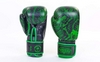 Перчатки боксерские кожаные Venum Fusion VL-5796-G черно-салатовые