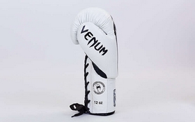 Рукавички боксерські шкіряні Venum Giant VL-5786-W білі - Фото №2
