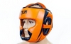 Шлем с полной защитой боксерский кожаный Venum Elite Neo BO-5339-OR оранжево-черный