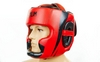 Шлем с полной защитой боксерский кожаный Venum Elite Neo BO-5339-R красно-черный