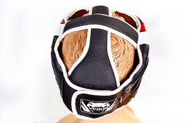 Шлем с полной защитой боксерский кожаный Venum BO-5239-BKW черно-белый - Фото №6