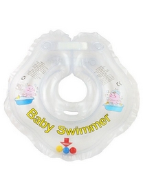 Круг на шею Baby Swimmer Classic с погремушками прозрачный