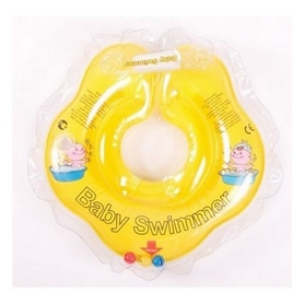 Круг на шею Baby Swimmer Classic с погремушками желтый