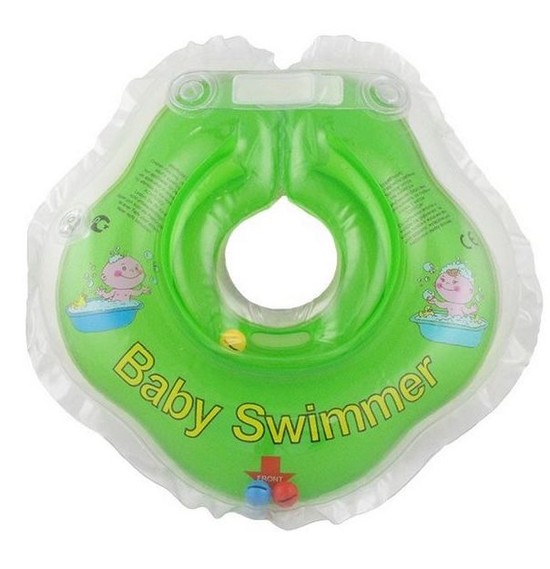 

Круг на шею Babyswimmer с погремушками салатовый