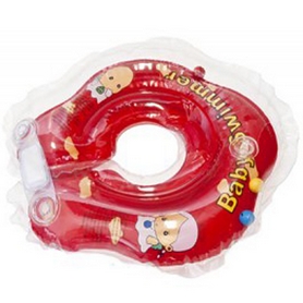Круг на шею Baby Swimmer KP101029 малиновый с погремушками