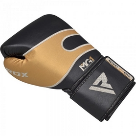 Боксерские перчатки RDX Leather 40249 Black Gold - Фото №3
