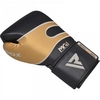 Боксерські рукавички RDX Leather 40249 Black Gold - Фото №3