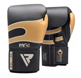 Боксерские перчатки RDX Leather 40249 Black Gold