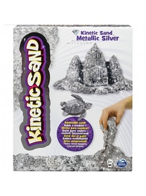 Песок кинетический Kinetic Sand & Kinetic Rock Metallic серебрянный 454 г