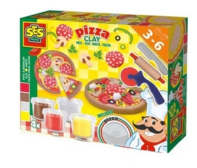 Масса для лепки незасыхающая Ses "Пицца" (4 цвета)