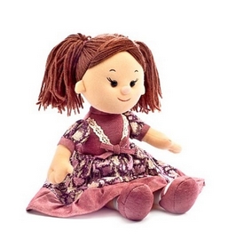 Игрушка мягкая Lava Кукла Карина в бардовом платье 25 см