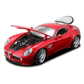 Машинка игрушечная Bburago Alfa Romeo 8C Competizione (2007) (1:32) красный металлик - Фото №2