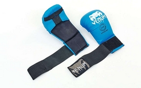 Перчатки для карате Venum Mitts MA-5855-B синие - Фото №3