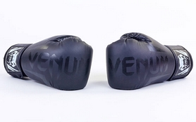 Перчатки боксерские на липучке Venum BO-5698-BK черные - Фото №4