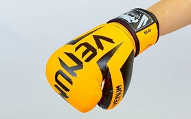 Перчатки боксерские на липучке Venum BO-5698-OR оранжевые - Фото №3