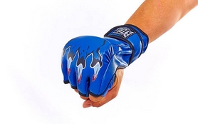 Перчатки для смешанных единоборств MMA Everlast BO-3207-B синие - Фото №2