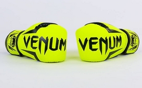 Перчатки боксерские на липучке Venum BO-5698-Y желтые - Фото №2