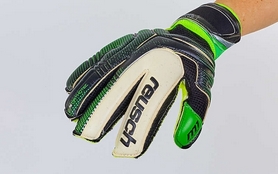 Перчатки вратарские с защитными вставками на пальцы Reusch FB-869-1 салатовые - Фото №3