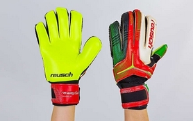 Перчатки вратарские с защитными вставками на пальцы Reusch FB-869-2 красные - Фото №2