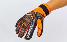 Перчатки вратарские с защитными вставками на пальцы Reusch FB-882-2 оранжевые - Фото №3