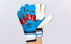 Перчатки вратарские с защитными вставками на пальцы Umbro FB-894-3 синие - Фото №2